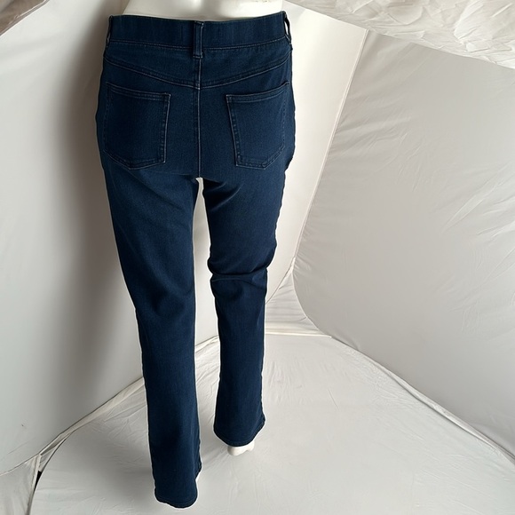 Betabrand dark indigo blue mid-rise 4 pocket stretch pull-on yoga denim pants - Picture 4 of 13